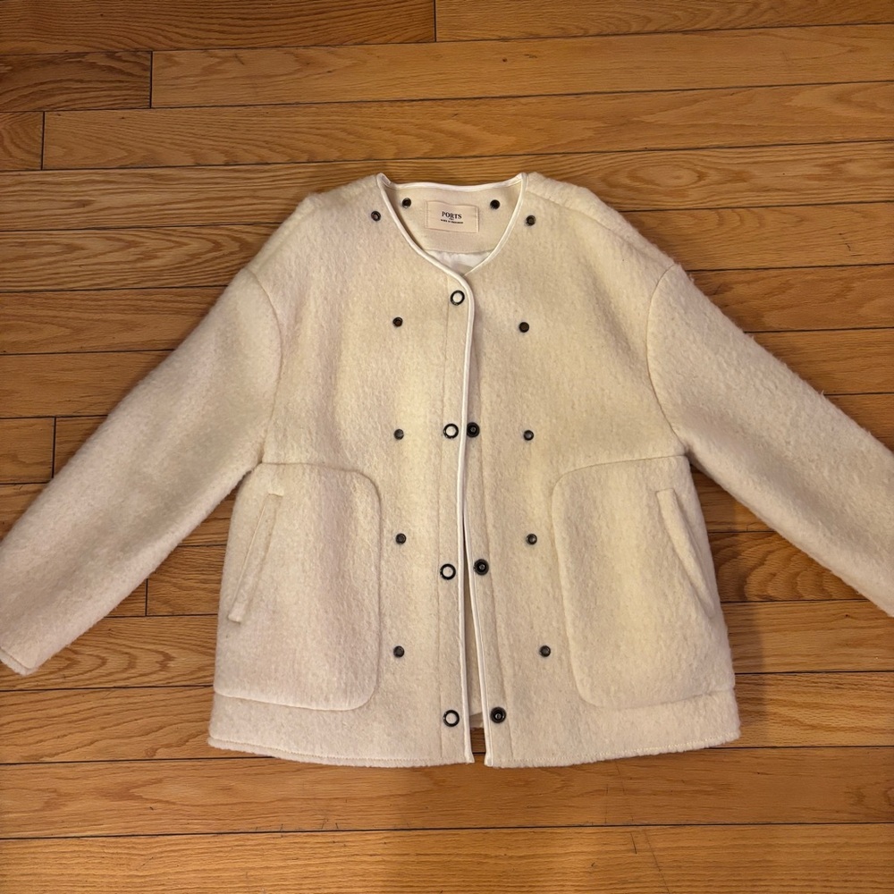 Off White Color Wool Coat from Korea